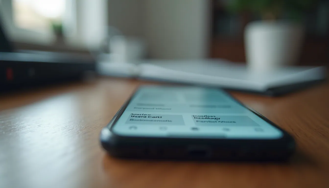 Close-up view of a smartphone displaying a business app with sales features