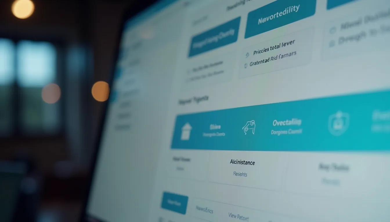 Close-up view of a computer screen showing an app builder interface with drag-and-drop elements