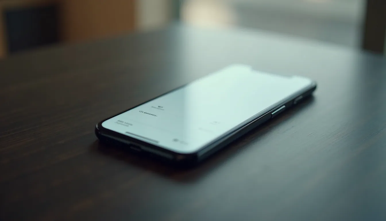 Close-up view of a smartphone displaying a clean and simple app interface