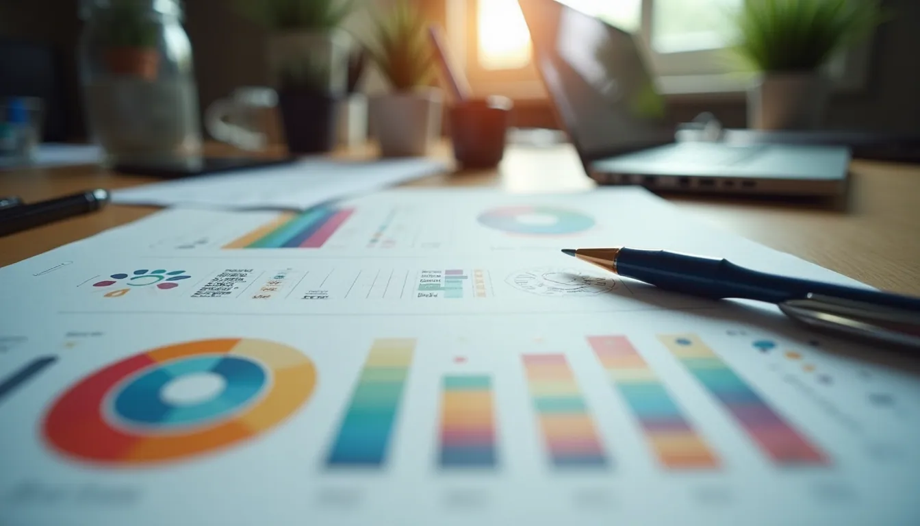 Close-up view of a designer’s workspace with sketches and digital tools for app design