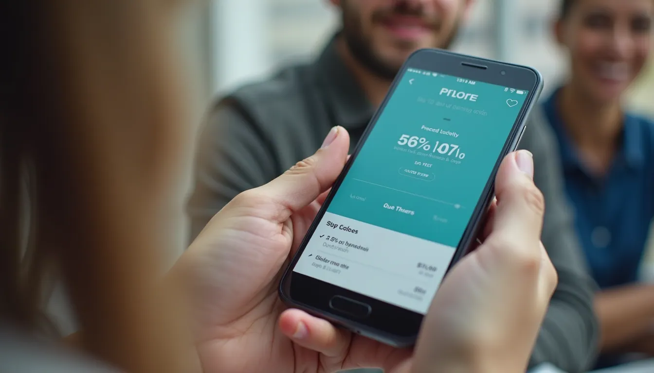 Close-up view of a smartphone displaying app pricing plans