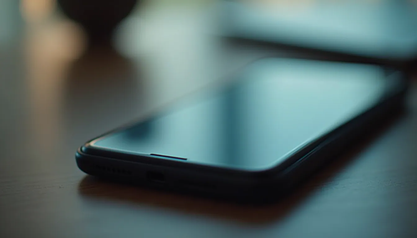 Close-up view of a smartphone displaying a newly created Android app
