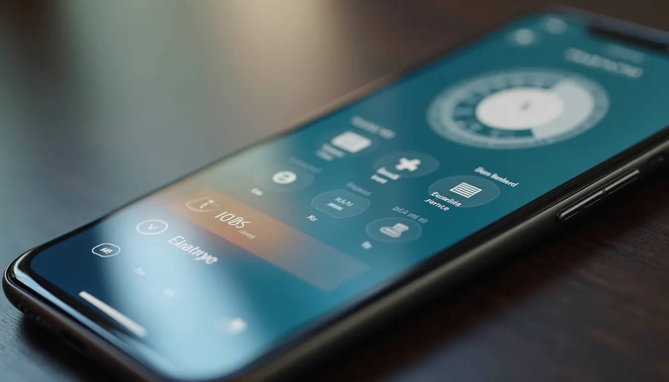 Close-up view of a smartphone displaying a business app interface