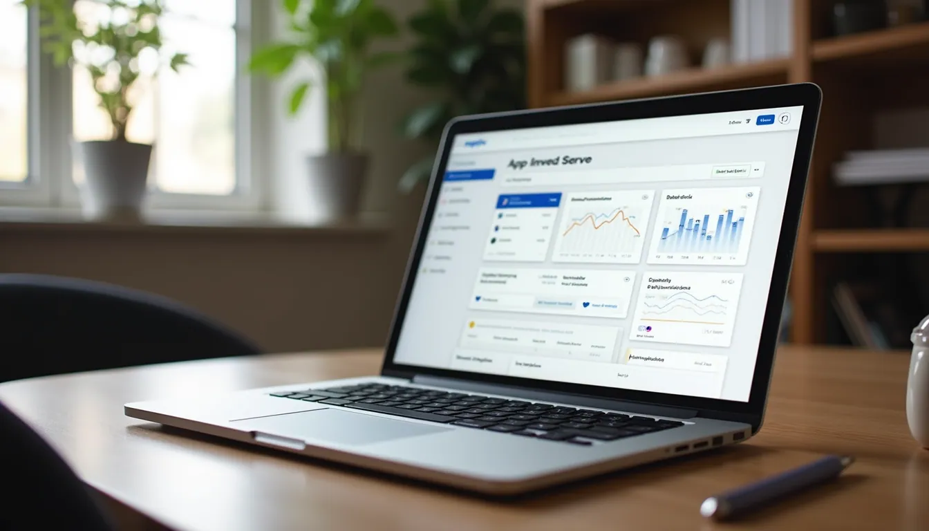 Eye-level view of a laptop displaying the Appily app builder dashboard